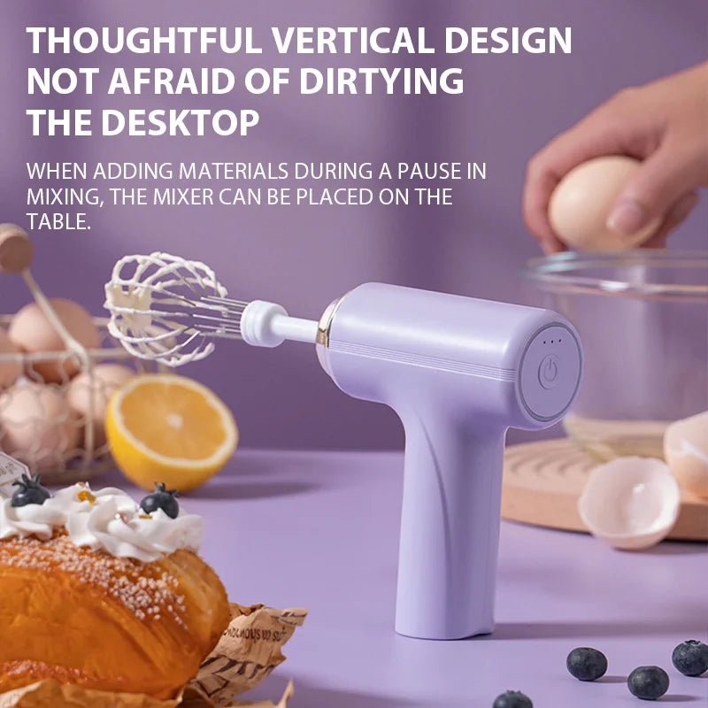 Batteur Électrique Rechargeable Sans Fil - Fouet À Main 3 Vitesses pour Pâtisserie, Crème et Gâteaux - Cuisine Chez Nadine