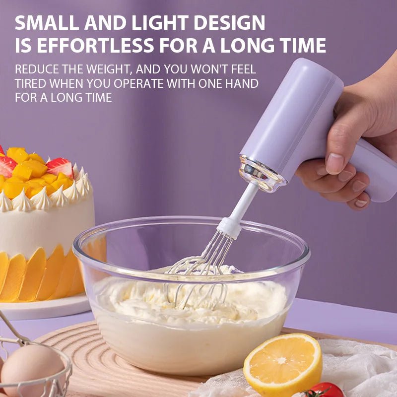 Batteur Électrique Rechargeable Sans Fil - Fouet À Main 3 Vitesses pour Pâtisserie, Crème et Gâteaux - Cuisine Chez Nadine