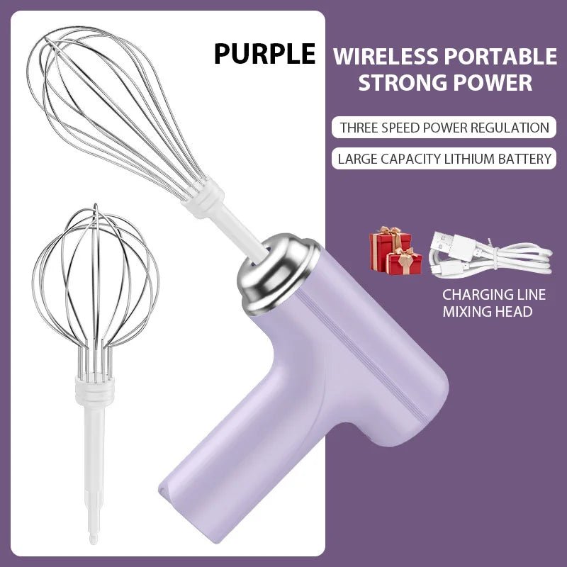 Batteur Électrique Rechargeable Sans Fil - Fouet À Main 3 Vitesses pour Pâtisserie, Crème et Gâteaux - Cuisine Chez Nadine