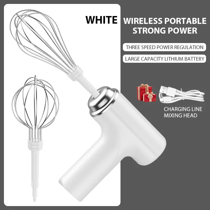 Batteur Électrique Rechargeable Sans Fil - Fouet À Main 3 Vitesses pour Pâtisserie, Crème et Gâteaux - Cuisine Chez Nadine