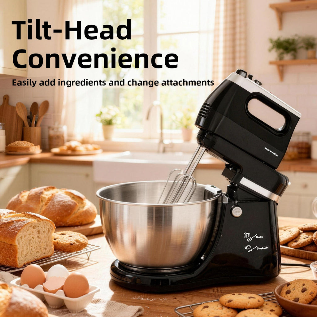 Batteur sur socle électrique automatique 4,8 L - 5 vitesses avec bol rotatif - Cuisine Chez Nadine