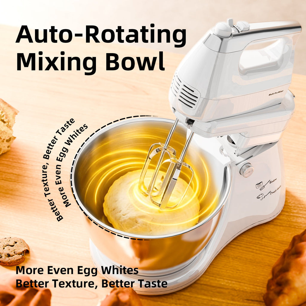 Batteur sur socle électrique automatique 4,8 L - 5 vitesses avec bol rotatif - Cuisine Chez Nadine