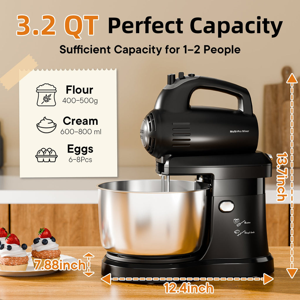 Batteur sur socle électrique automatique 4,8 L - 5 vitesses avec bol rotatif - Cuisine Chez Nadine