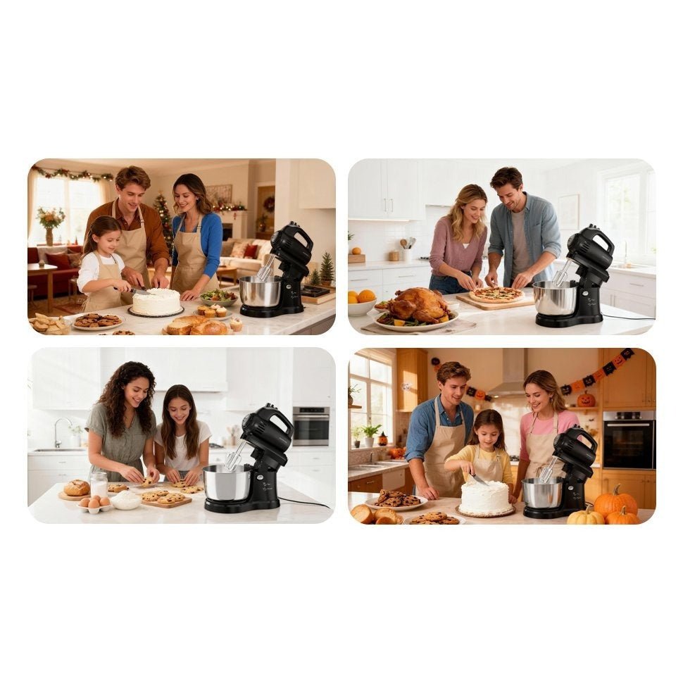 Batteur sur socle électrique automatique 4,8 L - 5 vitesses avec bol rotatif - Cuisine Chez Nadine