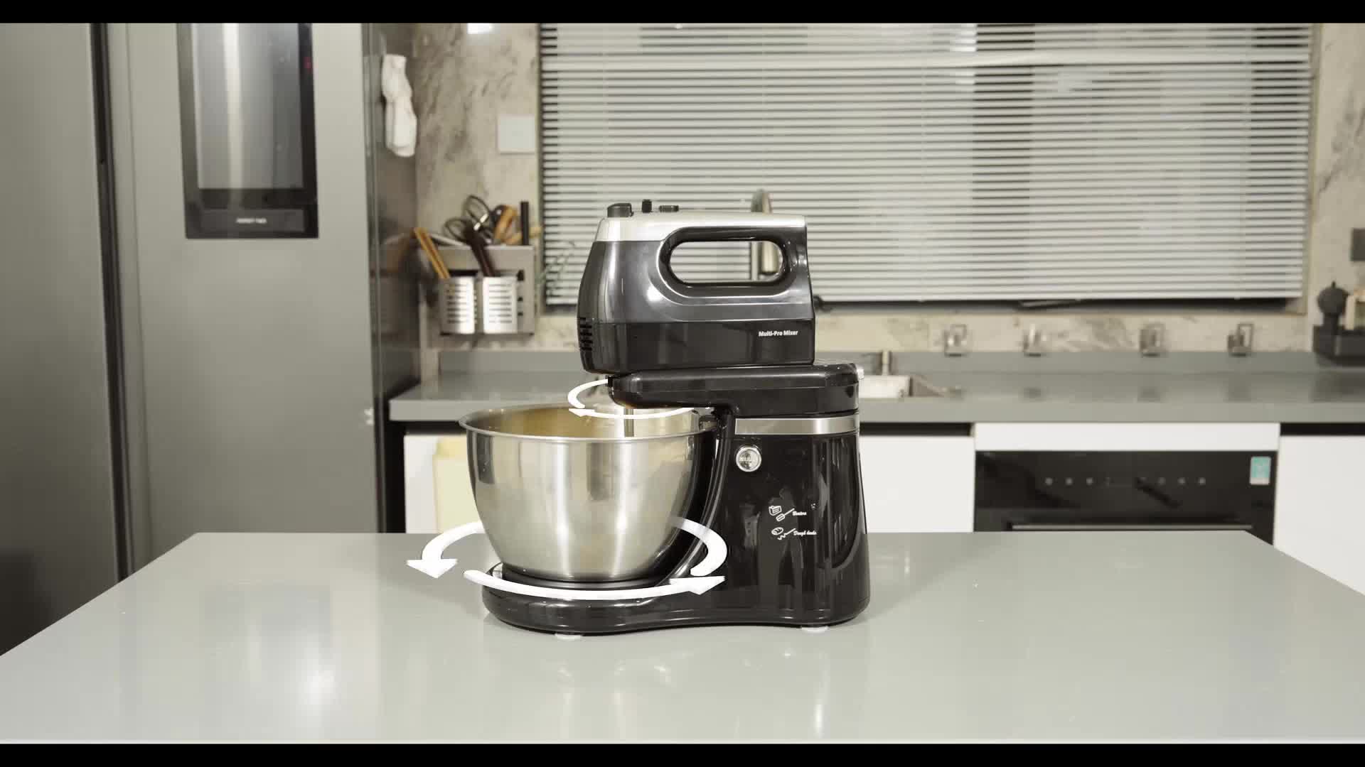 Batteur sur socle électrique automatique 4,8 L - 5 vitesses avec bol rotatif - Cuisine Chez Nadine