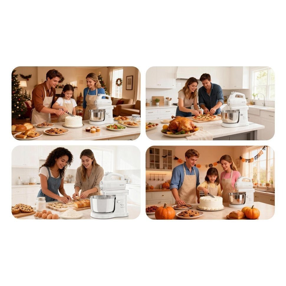 Batteur sur socle électrique automatique 4,8 L - 5 vitesses avec bol rotatif - Cuisine Chez Nadine
