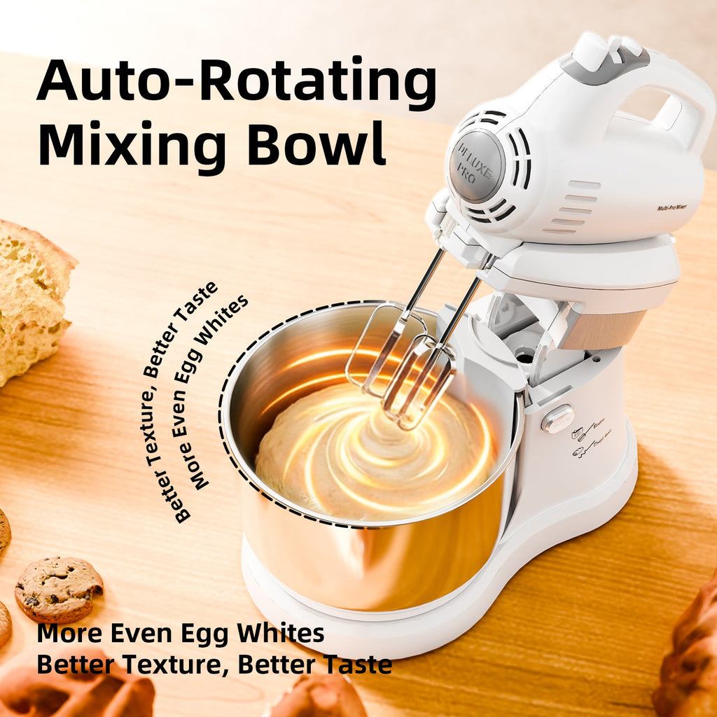 Batteur sur socle électrique automatique 4,8 L - 5 vitesses avec bol rotatif - Cuisine Chez Nadine