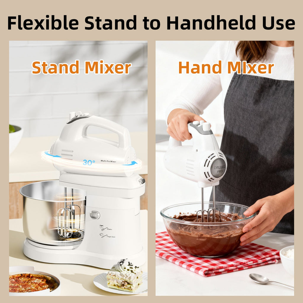 Batteur sur socle électrique automatique 4,8 L - 5 vitesses avec bol rotatif - Cuisine Chez Nadine