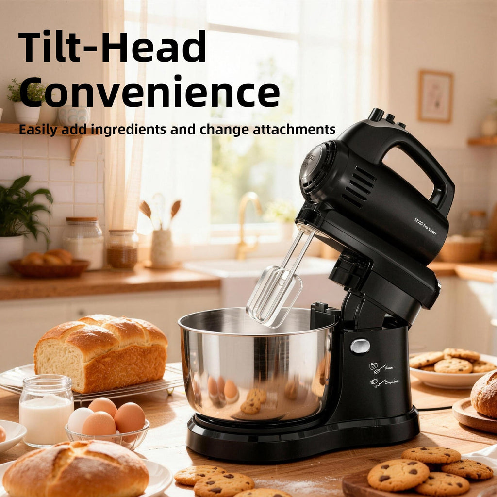 Batteur sur socle électrique automatique 4,8 L - 5 vitesses avec bol rotatif - Cuisine Chez Nadine