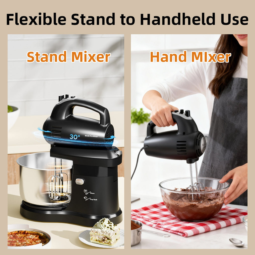Batteur sur socle électrique automatique 4,8 L - 5 vitesses avec bol rotatif - Cuisine Chez Nadine