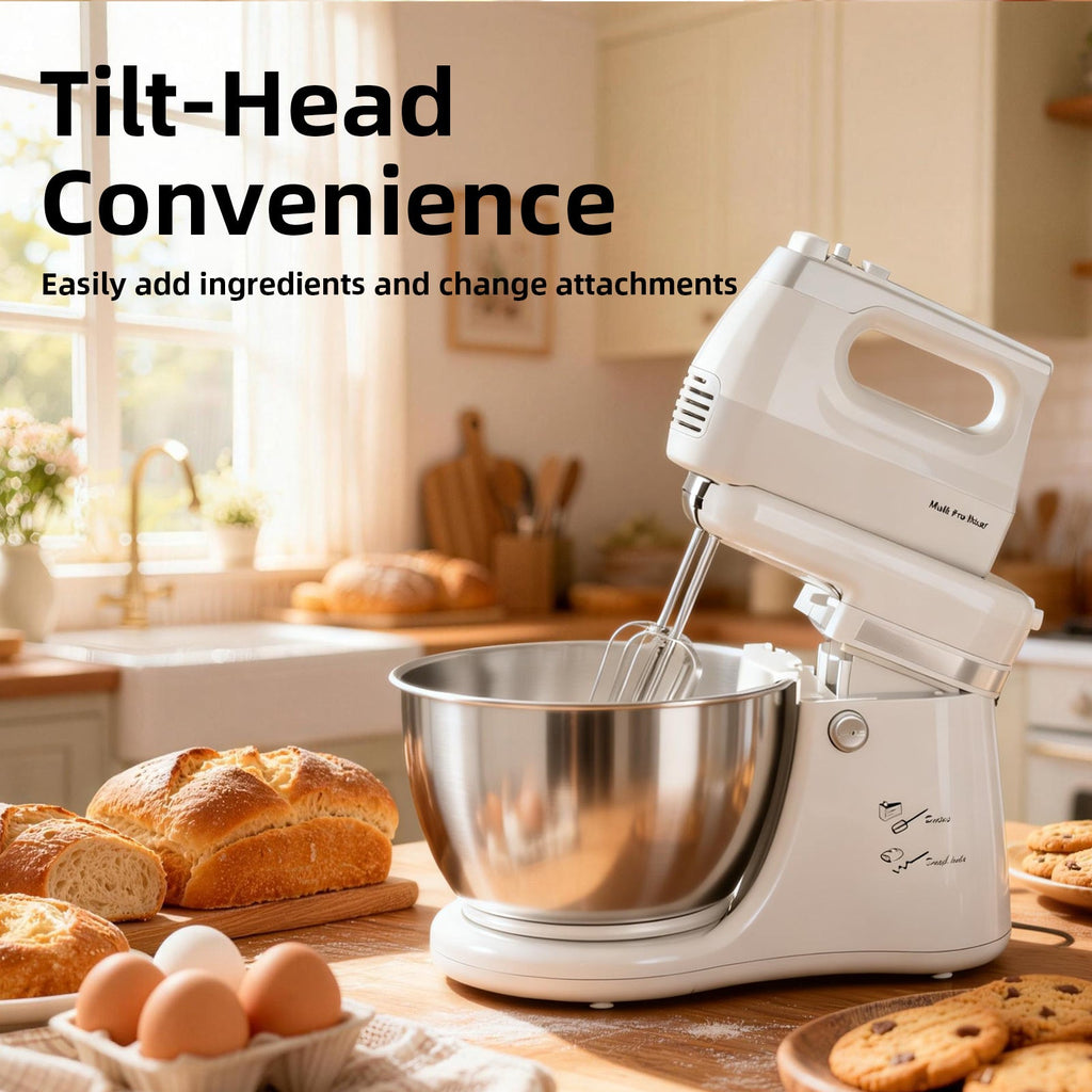 Batteur sur socle électrique automatique 4,8 L - 5 vitesses avec bol rotatif - Cuisine Chez Nadine