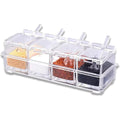 Boîte à Épices en Acrylique avec 4 Cuillères - Ensemble Pots à Condiments et Assaisonnements pour Cuisine - Cuisine Chez Nadine