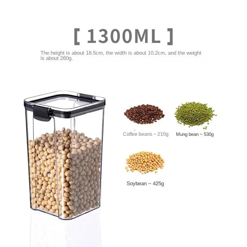 Boîte de rangement alimentaire hermétique de haute qualité, en plastique transparent, organisateur de cuisine, réservoir multifréquence empilable pour aliments secs - Cuisine Chez Nadine