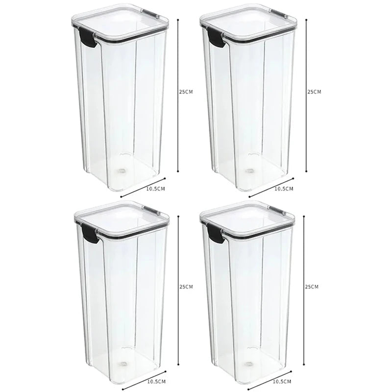 Boîte de rangement alimentaire hermétique de haute qualité, en plastique transparent, organisateur de cuisine, réservoir multifréquence empilable pour aliments secs - Cuisine Chez Nadine
