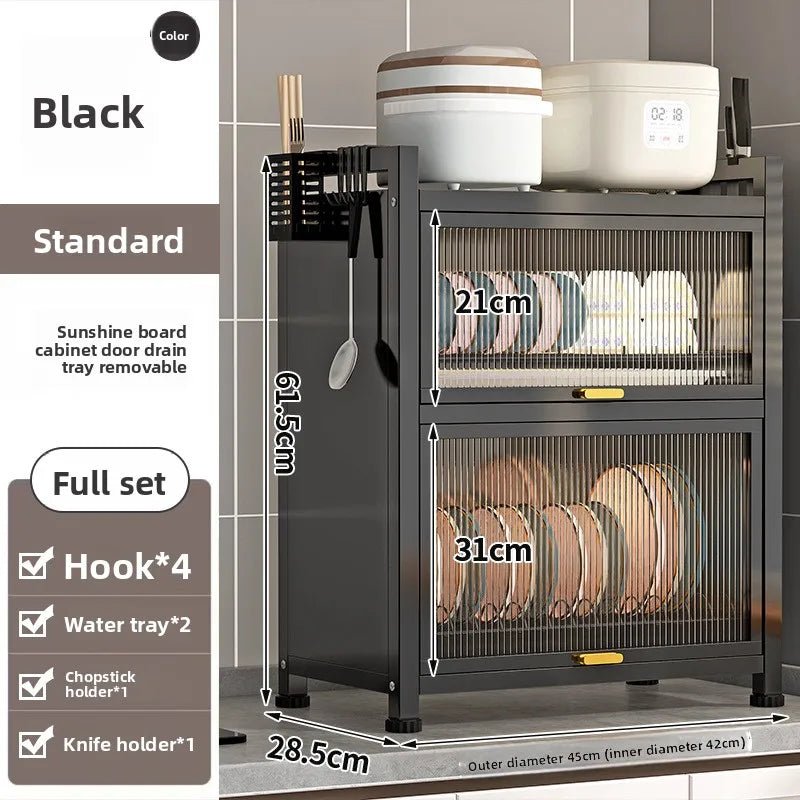 Boîte de rangement de cuisine avec porte, égouttoir à vaisselle anti - poussière, à poser sur le plan de travail, porte - baguettes, porte - assiettes, égouttoir à vaisselle - Cuisine Chez Nadine