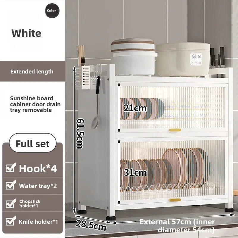 Boîte de rangement de cuisine avec porte, égouttoir à vaisselle anti - poussière, à poser sur le plan de travail, porte - baguettes, porte - assiettes, égouttoir à vaisselle - Cuisine Chez Nadine