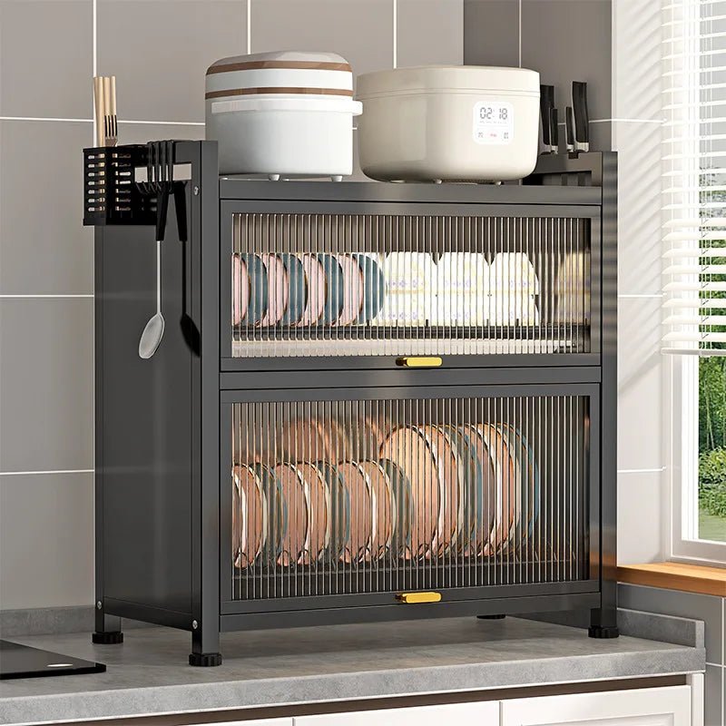 Boîte de rangement de cuisine avec porte, égouttoir à vaisselle anti - poussière, à poser sur le plan de travail, porte - baguettes, porte - assiettes, égouttoir à vaisselle - Cuisine Chez Nadine