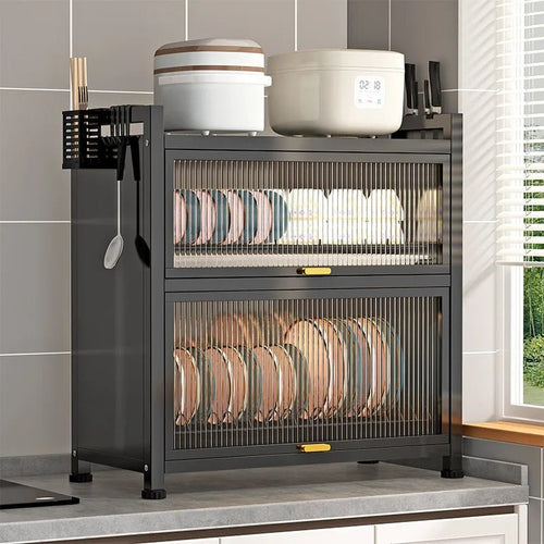 Boîte de rangement de cuisine avec porte, égouttoir à vaisselle anti - poussière, à poser sur le plan de travail, porte - baguettes, porte - assiettes, égouttoir à vaisselle - Cuisine Chez Nadine