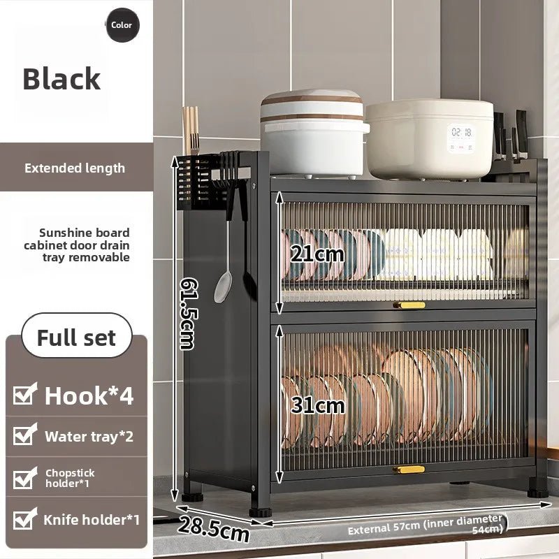 Boîte de rangement de cuisine avec porte, égouttoir à vaisselle anti - poussière, à poser sur le plan de travail, porte - baguettes, porte - assiettes, égouttoir à vaisselle - Cuisine Chez Nadine