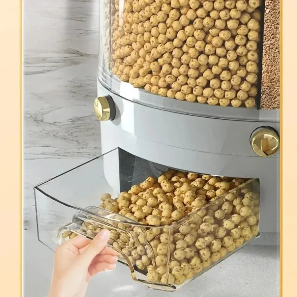 Boîte de rangement de cuisine Distributeur de riz rotatif à 360 degrés Bac distributeur étanche pour céréales et grains - Cuisine Chez Nadine