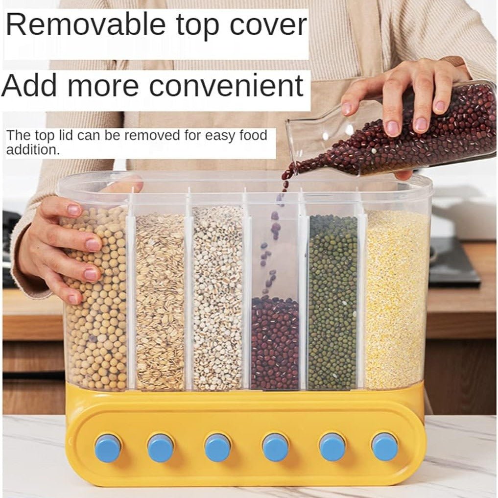 Boîte de rangement murale multifonction avec compartiments - Distributeur de céréales et grains hermétique - Organisateur cuisine anti - insectes et humidité - Cuisine Chez Nadine