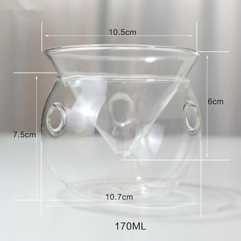 Bol en verre pour cuisine moléculaire 2 en 1 - Bol à salade artistique avec base sphérique pour glace carbonique - Cuisine Chez Nadine