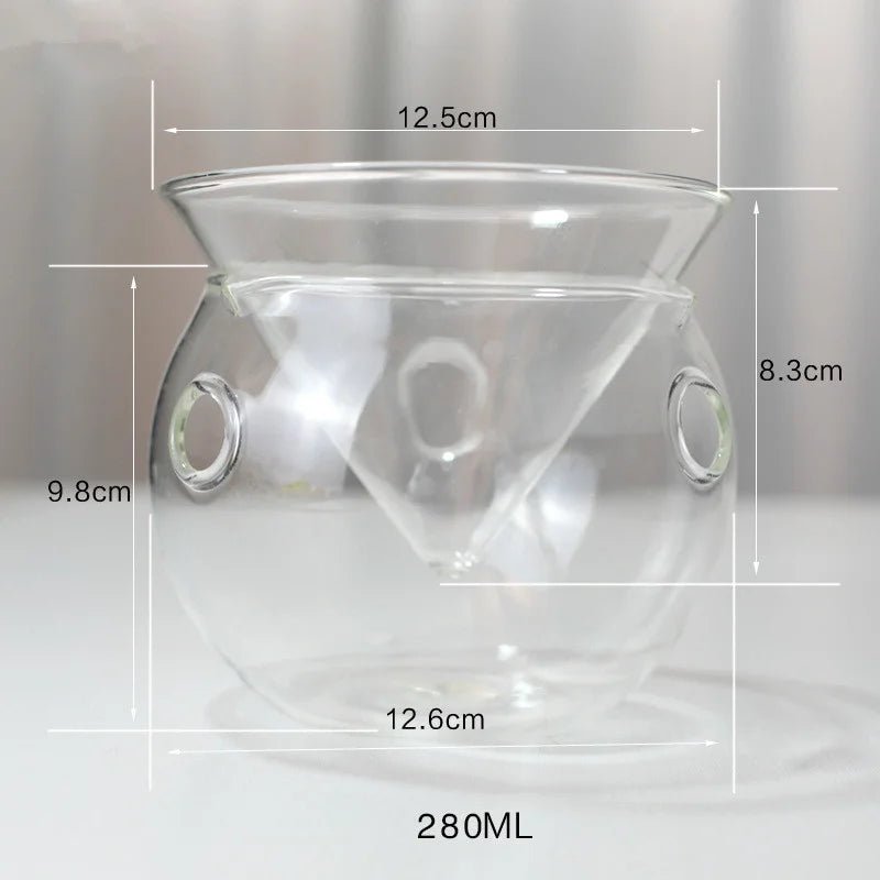 Bol en verre pour cuisine moléculaire 2 en 1 - Bol à salade artistique avec base sphérique pour glace carbonique - Cuisine Chez Nadine