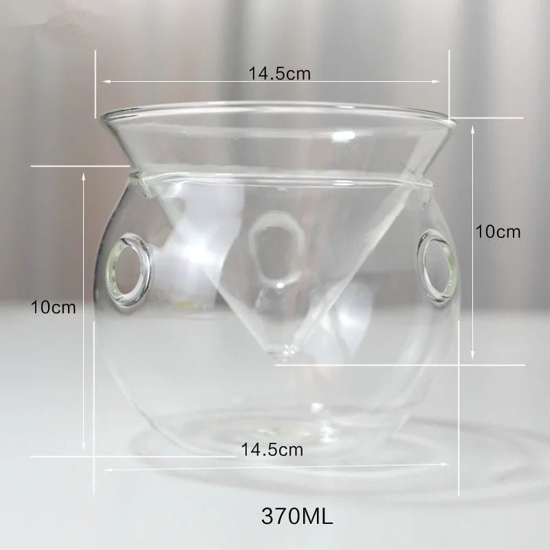 Bol en verre pour cuisine moléculaire 2 en 1 - Bol à salade artistique avec base sphérique pour glace carbonique - Cuisine Chez Nadine
