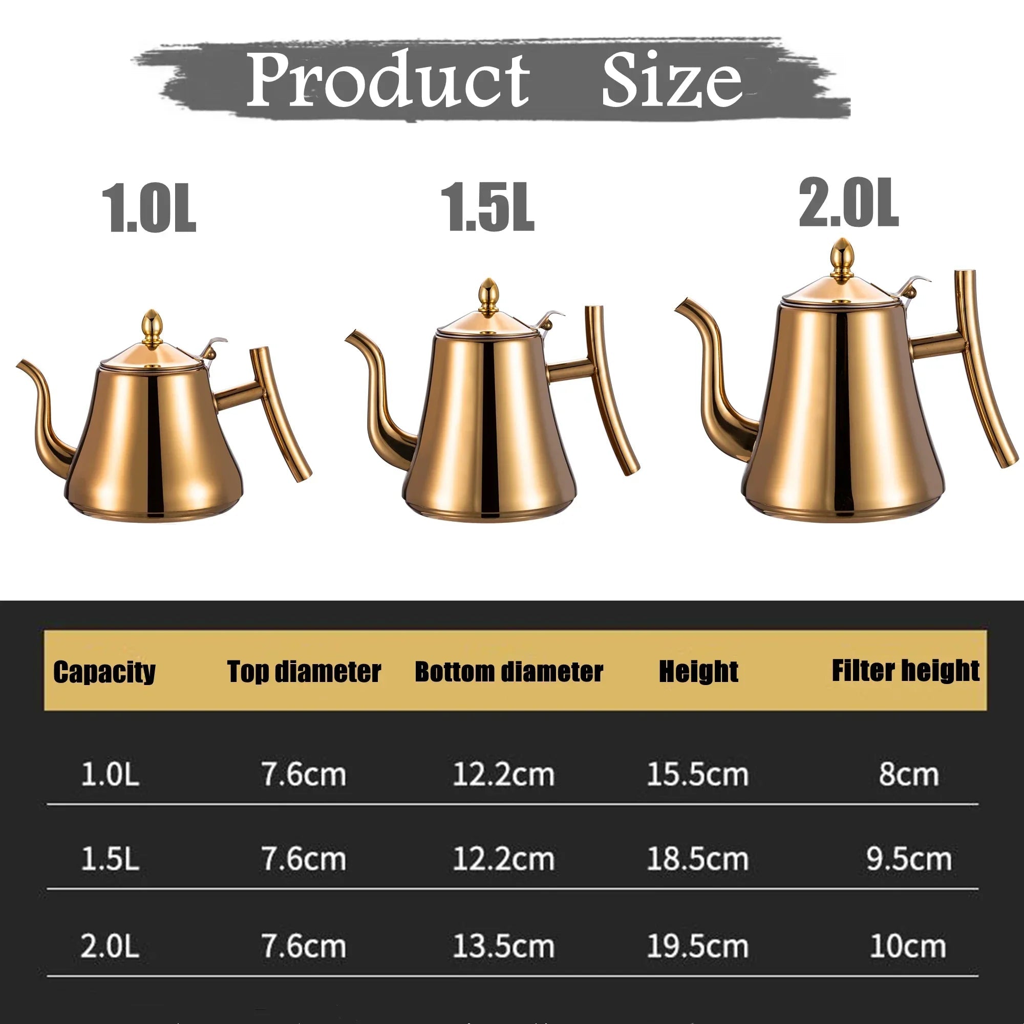 Bouilloire à Thé en Acier Inoxydable pour Cuisinière avec Infuseur Amovible 1L/1.5L/2L - Cuisine Chez Nadine