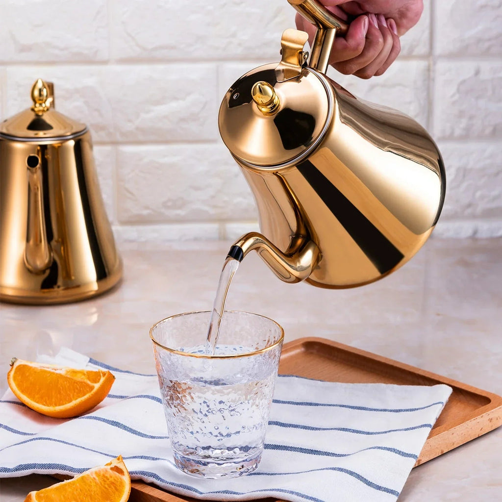 Bouilloire à Thé pour Cuisinière Sécuritaire Acier Inoxydable 304 1L/1.5L/2L avec Infuseur Amovible Thé Fleurs Café - Cuisine Chez Nadine
