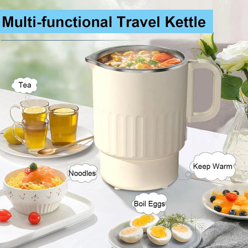 Bouilloire Électrique Portable 1L avec Panier Vapeur - Acier Inoxydable Multifonction - Cuisine Chez Nadine