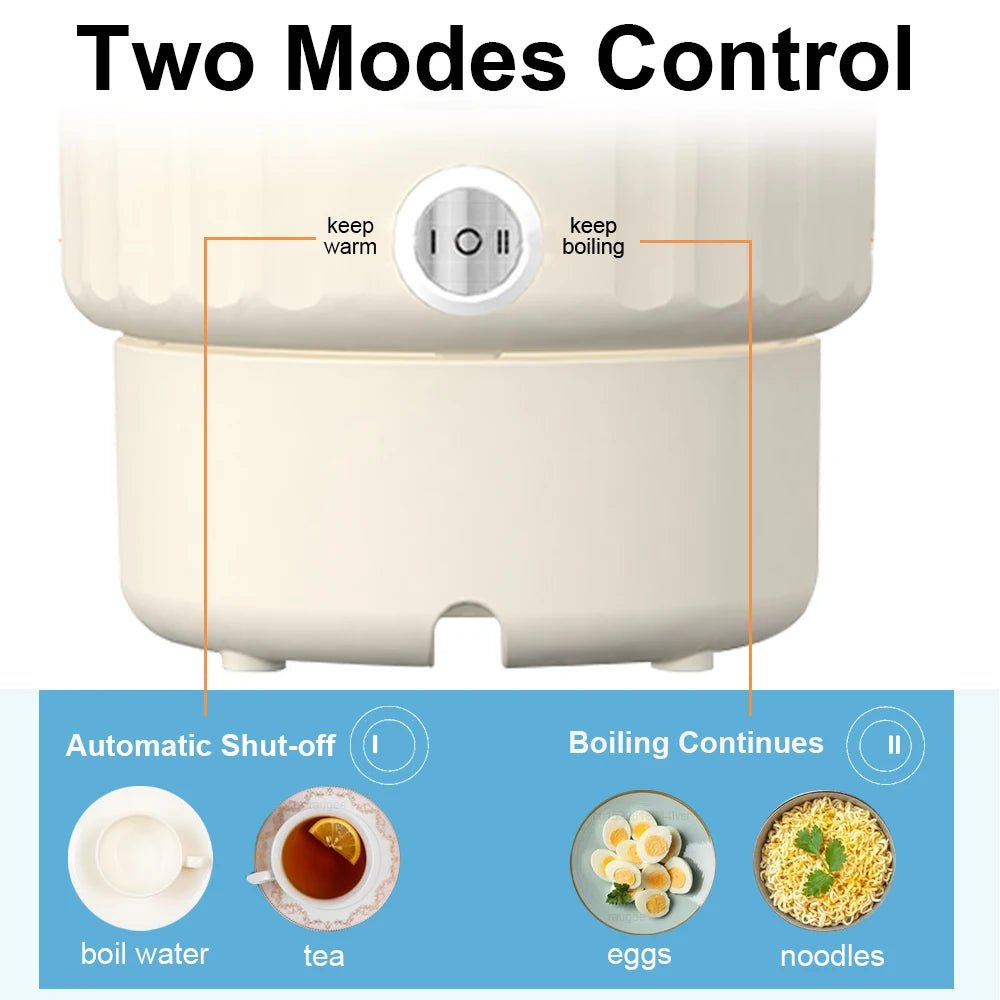 Bouilloire Électrique Portable 1L avec Panier Vapeur - Acier Inoxydable Multifonction - Cuisine Chez Nadine