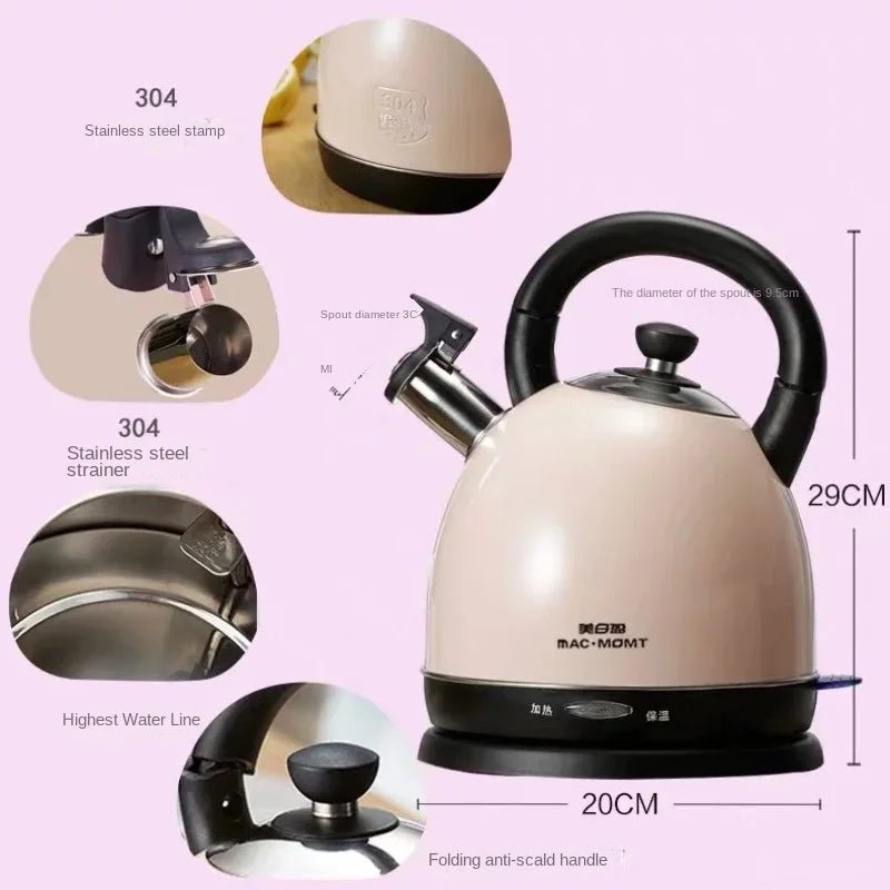 Bouilloire Électrique Premium en Acier Inoxydable 304 - Ébullition Rapide et Sécuritaire - Cuisine Chez Nadine