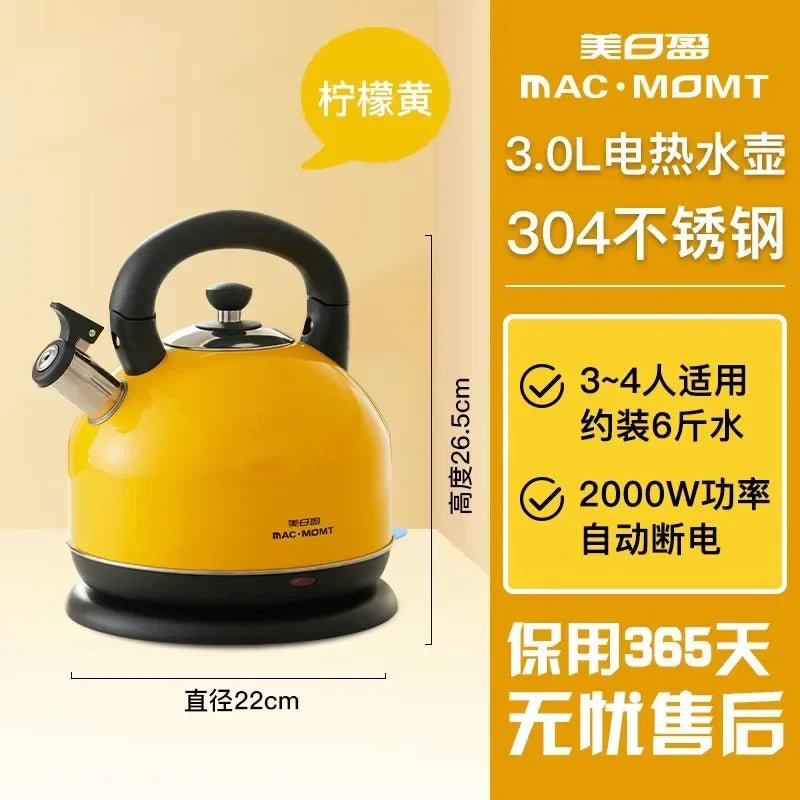 Bouilloire Électrique Premium en Acier Inoxydable 304 - Ébullition Rapide et Sécuritaire - Cuisine Chez Nadine