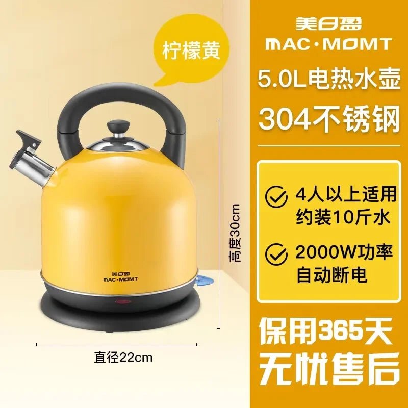 Bouilloire Électrique Premium en Acier Inoxydable 304 - Ébullition Rapide et Sécuritaire - Cuisine Chez Nadine