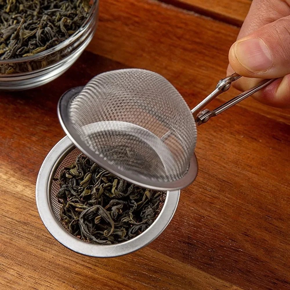 Boule à Thé Cuillère Acier Inoxydable Infuseur Filtre Presse Feuilles Herbes Passoire avec Poignée - Cuisine Chez Nadine