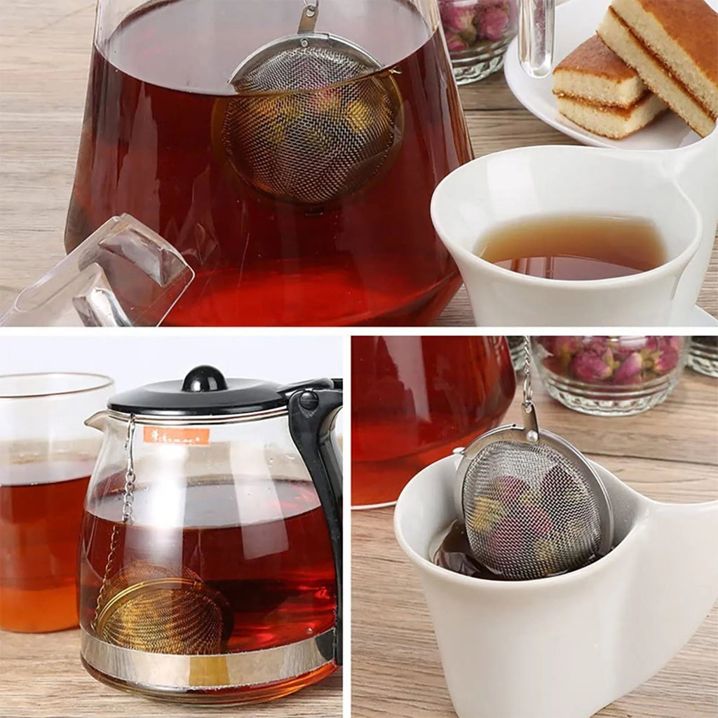 Boule à Thé Infuseur en Acier Inoxydable Forme Sphérique Filtre pour Épices et Thé - Cuisine Chez Nadine