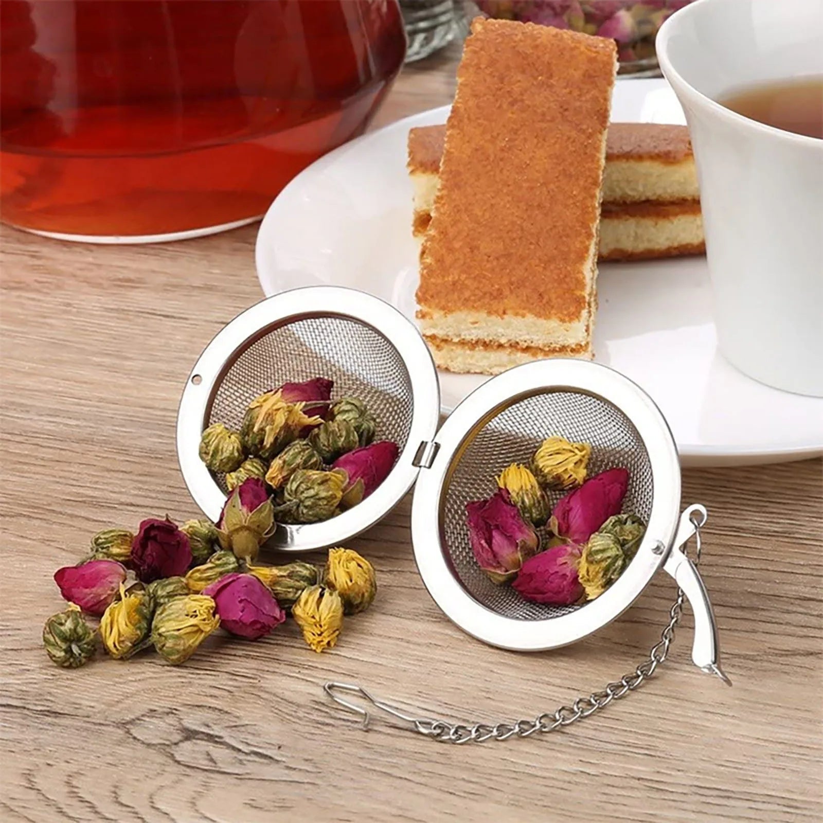 Boule à Thé Infuseur en Acier Inoxydable Forme Sphérique Filtre pour Épices et Thé - Cuisine Chez Nadine