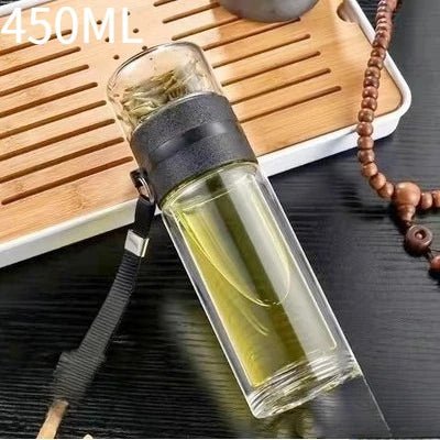 Bouteille en Verre Borosilicate Double Paroi avec Infuseur à Thé Tumbler - Cuisine Chez Nadine
