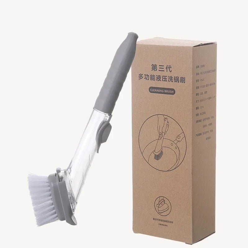 Brosse de Nettoyage à Manche Long avec Distributeur de Savon - Éponge pour Vaisselle - Cuisine Chez Nadine