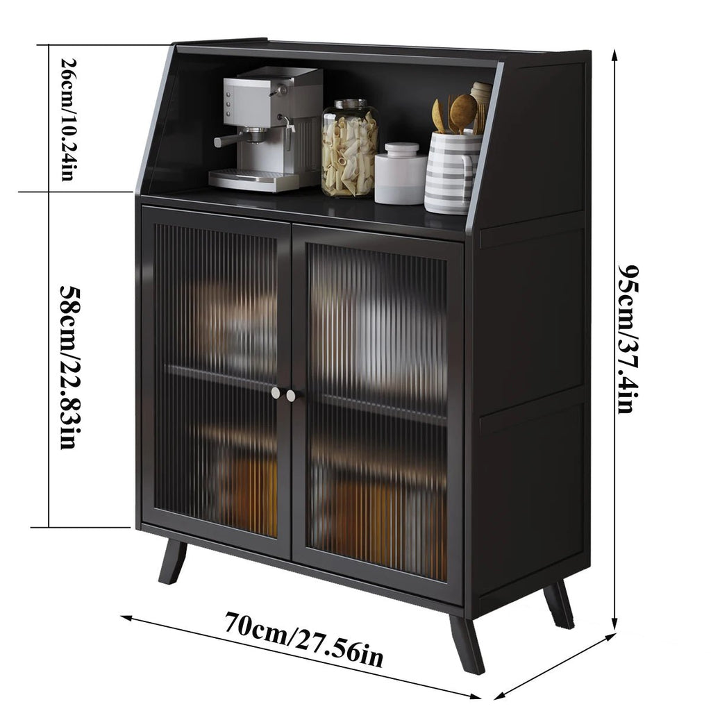 Buffet mural en bambou pour petit espace salon, étagère de rangement de cuisine avec armoire à thé et à vin, casier mural pour usage domestique - Cuisine Chez Nadine