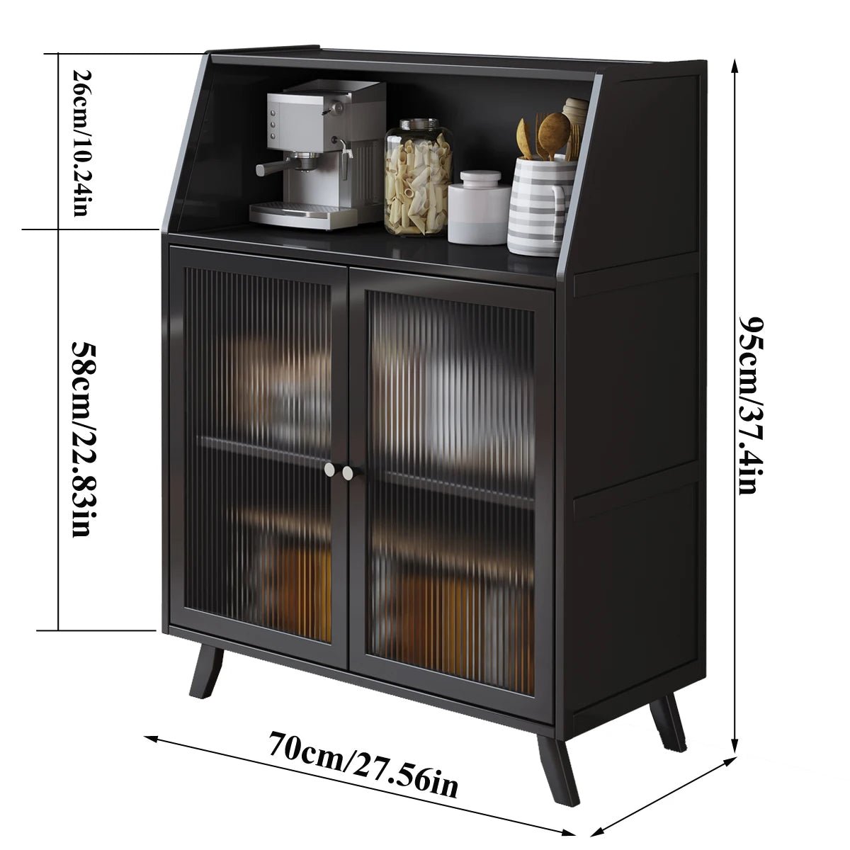 Buffet mural en bambou pour petit espace salon, étagère de rangement de cuisine avec armoire à thé et à vin, casier mural pour usage domestique - Cuisine Chez Nadine