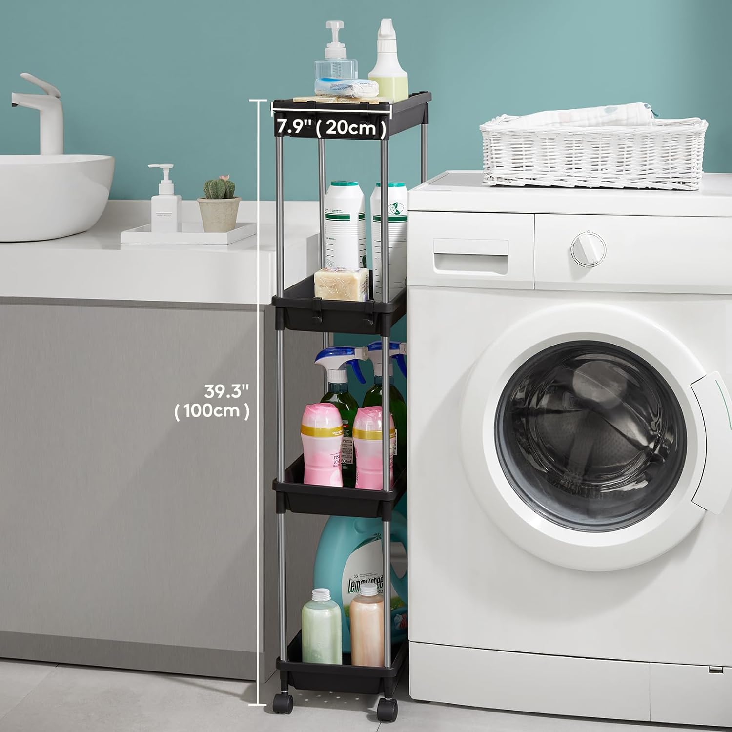 Chariot de rangement à 4 étages Lifewit avec roulettes pour espaces étroits - Cuisine Chez Nadine