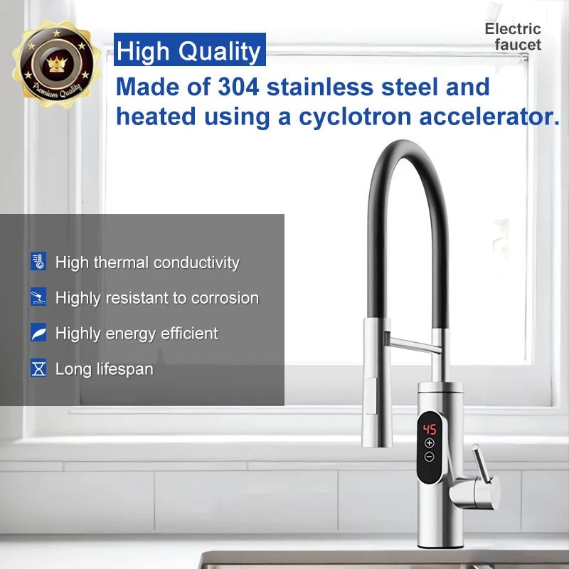 Chauffe - Eau Électrique Instantané 3300W 220V - Robinet Cuisine sans Réservoir avec Affichage Digital pour Évier - Cuisine Chez Nadine