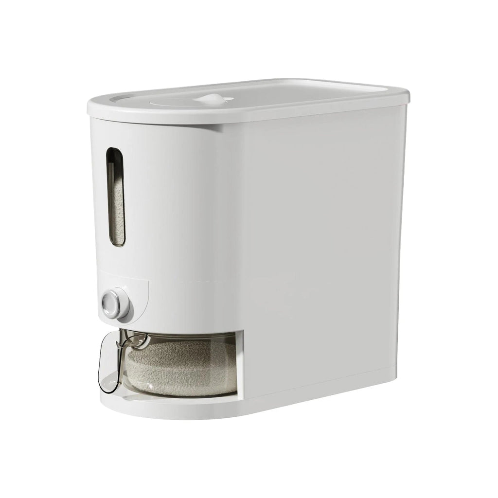 Conteneur de stockage de riz de 10 kg, distributeur d'aliments secs, seau à riz automatique hermétique avec couvercle et gobelets, boîte à céréales étanche à l'humidité - Cuisine Chez Nadine