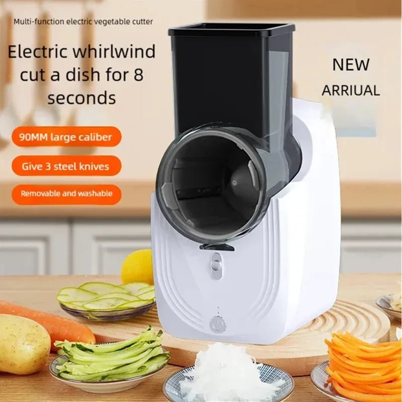 Coupe - Légumes Électrique Multifonction - Trancheuse et Râpe Automatique pour Cuisine Domestique 50W - Cuisine Chez Nadine