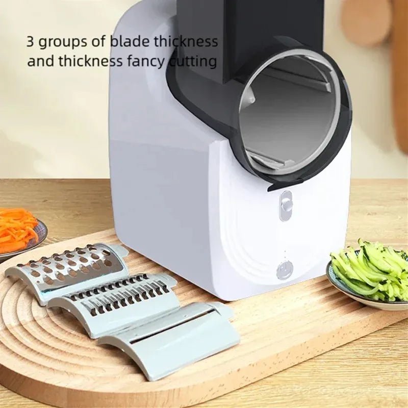 Coupe - Légumes Électrique Multifonction - Trancheuse et Râpe Automatique pour Cuisine Domestique 50W - Cuisine Chez Nadine