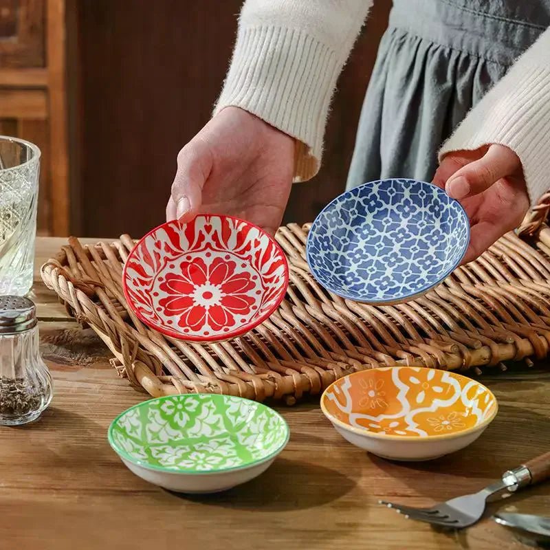 Coupelle en céramique style bohème pour condiments - Assiette à sauce pour cuisine, restaurants, sushis et pique - niques - Cuisine Chez Nadine