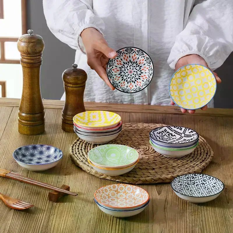 Coupelle en céramique style bohème pour condiments - Assiette à sauce pour cuisine, restaurants, sushis et pique - niques - Cuisine Chez Nadine