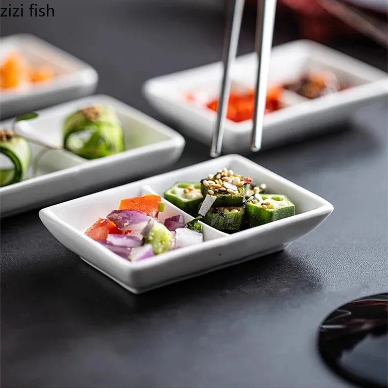Coupelle en porcelaine blanche pour condiments - Assiette créative pour sushis, sauce soja et cuisine moléculaire - Cuisine Chez Nadine
